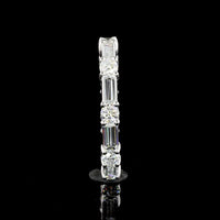 14K White Gold Eternity Band with Alternating Baguette and Round Brilliant Cut Lab Diamonds - 1.67 Carat Total Diamond Weight - Covaloro Fine Jewelry