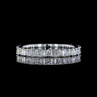 14K White Gold Eternity Band with Alternating Baguette and Round Lab Diamonds - 0.89 Carats Total Diamond Weight - Covaloro Fine Jewelry