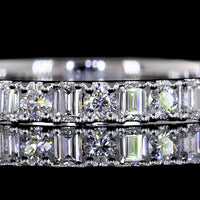 14K White Gold Eternity Band with Alternating Baguette and Round Lab Diamonds - 0.92 Total Carat Weight, E-F Color VS Clarity - Covaloro Fine Jewelry