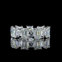 14K White Gold Eternity Band with Alternating Emerald Cut and Asscher Cut Lab Diamonds - 7.07 Carats Total Diamond Weight - Covaloro Fine Jewelry