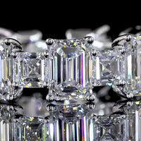 14K White Gold Eternity Band with Alternating Emerald Cut and Asscher Cut Lab Diamonds - 7.07 Carats Total Diamond Weight - Covaloro Fine Jewelry
