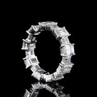 14K White Gold Eternity Band with Alternating Emerald Cut and Asscher Cut Lab Diamonds - 7.07 Carats Total Diamond Weight - Covaloro Fine Jewelry