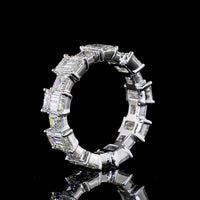 14K White Gold Eternity Band with Alternating Emerald Cut and Asscher Cut Lab Diamonds - 7.07 Carats Total Diamond Weight - Covaloro Fine Jewelry