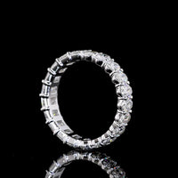 14K White Gold Eternity Band with Alternating Oval and Emerald Cut Lab Diamonds - 3.86 Carats Total Diamond Weight - Covaloro Fine Jewelry