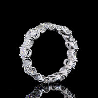 14K White Gold Eternity Band with Alternating Oval and Emerald Cut Lab Diamonds - 4.76 Carats Total Diamond Weight - Covaloro Fine Jewelry