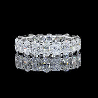 14K White Gold Eternity Band with Alternating Radiant and Oval Cut Lab Diamonds - 3.66 Carats Total Diamond Weight - Covaloro Fine Jewelry
