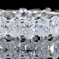 14K White Gold Eternity Band with Alternating Radiant and Oval Cut Lab Diamonds - 3.66 Carats Total Diamond Weight - Covaloro Fine Jewelry