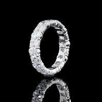 14K White Gold Eternity Band with Alternating Radiant and Oval Cut Lab Diamonds - 3.66 Carats Total Diamond Weight - Covaloro Fine Jewelry