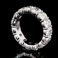 14K White Gold Eternity Band with Antique Cushion Cut Lab Grown Diamonds - 7.92 Carat Total Weight, 15 Stones - Covaloro Fine Jewelry