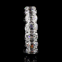 14K White Gold Eternity Band with Antique Cushion Cut Lab Grown Diamonds - 7.92 Carat Total Weight, 15 Stones - Covaloro Fine Jewelry