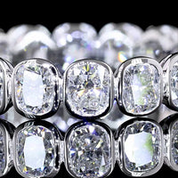 14K White Gold Eternity Band with Bezel Set Cushion Brilliant Cut Lab Diamonds - 2.15 Carat Total Weight - Covaloro Fine Jewelry