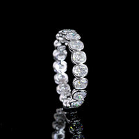 14K White Gold Eternity Band with Bezel Set Cushion Brilliant Cut Lab Diamonds - 2.15 Carat Total Weight - Covaloro Fine Jewelry