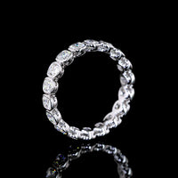 14K White Gold Eternity Band with Bezel Set Cushion Brilliant Cut Lab Diamonds - 2.15 Carat Total Weight - Covaloro Fine Jewelry