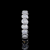 14K White Gold Eternity Band with Bezel Set Cushion Brilliant Cut Lab Diamonds - 3.34 Carat Total Weight - Covaloro Fine Jewelry