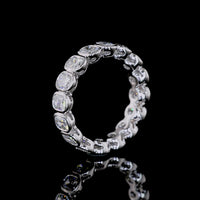 14K White Gold Eternity Band with Bezel Set Cushion Brilliant Cut Lab Diamonds - 3.34 Carat Total Weight - Covaloro Fine Jewelry