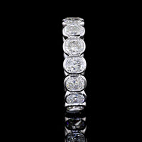 14K White Gold Eternity Band with Bezel-Set Cushion Brilliant Cut Lab Diamonds - 4.08 Carat Total Weight - Covaloro Fine Jewelry