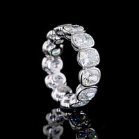 14K White Gold Eternity Band with Bezel Set Cushion Brilliant Cut Lab Diamonds - 7.33 Carat Total Weight - Covaloro Fine Jewelry