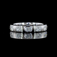 14K White Gold Eternity Band with Bezel Set East-West Radiant Cut Lab Diamonds - 1.20 Carat Total Diamond Weight - Covaloro Fine Jewelry