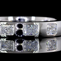 14K White Gold Eternity Band with Bezel Set East-West Radiant Cut Lab Diamonds - 1.20 Carat Total Diamond Weight - Covaloro Fine Jewelry
