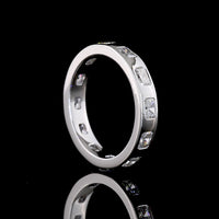 14K White Gold Eternity Band with Bezel Set East-West Radiant Cut Lab Diamonds - 1.20 Carat Total Diamond Weight - Covaloro Fine Jewelry