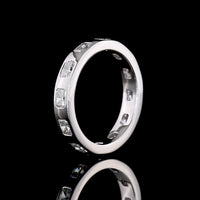 14K White Gold Eternity Band with Bezel Set East-West Radiant Cut Lab Diamonds - 1.20 Carat Total Diamond Weight - Covaloro Fine Jewelry