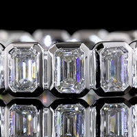 14K White Gold Eternity Band with Bezel Set Emerald Cut Lab Diamonds - 2.11 Carat Total Weight, 18 Stones, E-F Color VS Clarity - Covaloro Fine Jewelry