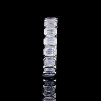14K White Gold Eternity Band with Bezel Set Emerald Cut Lab Diamonds - 2.50 Carat Total Diamond Weight - Covaloro Fine Jewelry