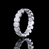 14K White Gold Eternity Band with Bezel Set Emerald Cut Lab Diamonds - 2.50 Carat Total Diamond Weight - Covaloro Fine Jewelry
