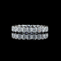 14K White Gold Eternity Band with Bezel Set North-South Radiant Cut Lab Diamonds - 1.15 Carat Total Weight - Covaloro Fine Jewelry