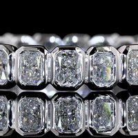 14K White Gold Eternity Band with Bezel Set North-South Radiant Cut Lab Diamonds - 1.15 Carat Total Weight - Covaloro Fine Jewelry