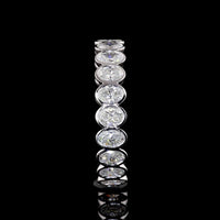 14K White Gold Eternity Band with Bezel Set Oval Cut Lab Diamonds - 21 Stones, 1.88 Total Carat Weight, E-F Color VS2 Clarity - Covaloro Fine Jewelry