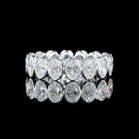 14K White Gold Eternity Band with Bezel Set Oval Cut Lab Diamonds - 3.00 Total Carat Weight - Covaloro Fine Jewelry