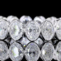 14K White Gold Eternity Band with Bezel Set Oval Cut Lab Diamonds - 3.00 Total Carat Weight - Covaloro Fine Jewelry