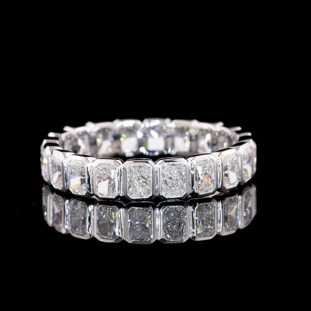 14K White Gold Eternity Band with Bezel-Set Radiant Cut Lab Diamonds - 1.96 Carat Total Diamond Weight - Covaloro Fine Jewelry