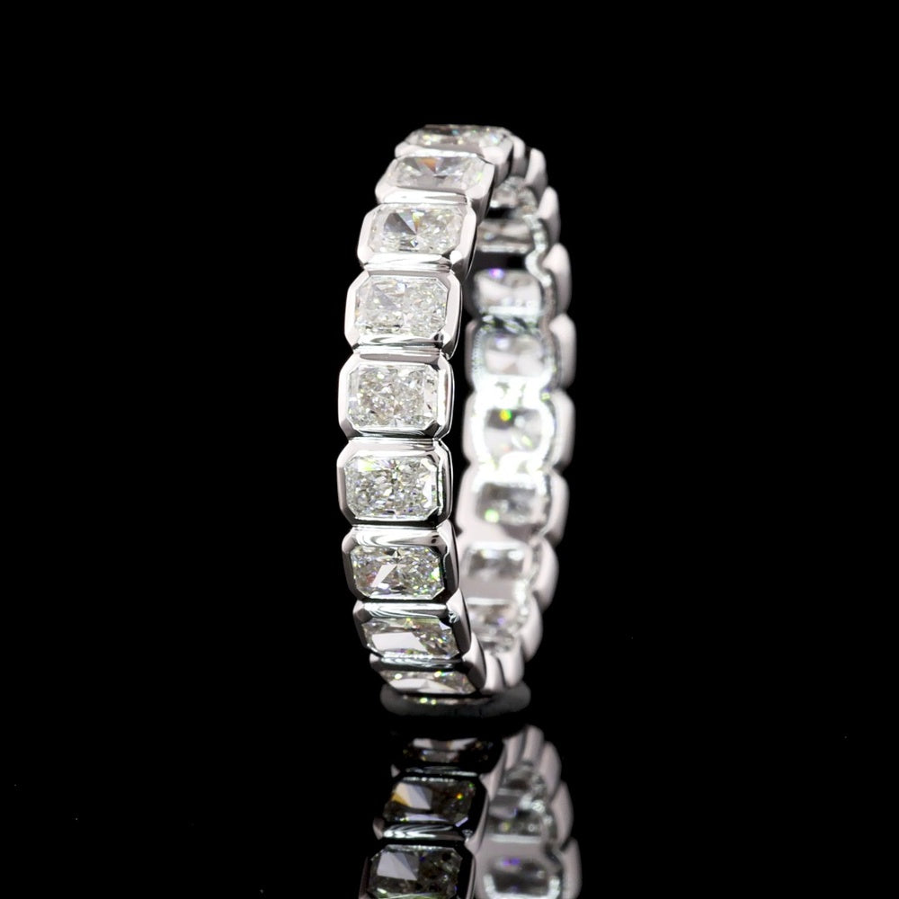14K White Gold Eternity Band with Bezel-Set Radiant Cut Lab Diamonds - 1.96 Carat Total Diamond Weight - Covaloro Fine Jewelry
