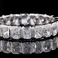 14K White Gold Eternity Band with Bezel-Set Radiant Cut Lab Diamonds - 1.96 Carat Total Diamond Weight - Covaloro Fine Jewelry