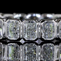 14K White Gold Eternity Band with Bezel Set Radiant Cut Lab Diamonds - 1.98 Carats Total Carat Weight, E-F Color VS1 Clarity - Covaloro Fine Jewelry