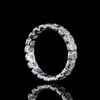 14K White Gold Eternity Band with Bezel Set Radiant Cut Lab Diamonds - 1.98 Carats Total Carat Weight, E-F Color VS1 Clarity - Covaloro Fine Jewelry