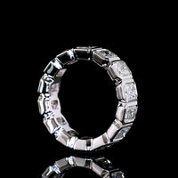 14K White Gold Eternity Band with Bezel Set Radiant Cut Lab Diamonds - 4.68 Carat Total Weight (14 Stones) - E-F VS Quality - Covaloro Fine Jewelry