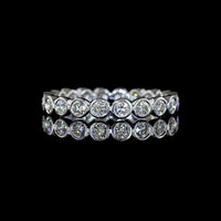 14K White Gold Eternity Band with Bezel-Set Round Lab Diamonds - 1.03 Carat Total Weight, E-F Color VS1 Clarity - Covaloro Fine Jewelry