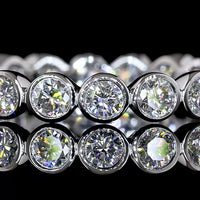 14K White Gold Eternity Band with Bezel-Set Round Lab Diamonds - 1.03 Carat Total Weight, E-F Color VS1 Clarity - Covaloro Fine Jewelry