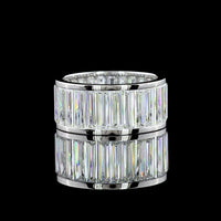 14K White Gold Eternity Band with Channel-Set Baguette Cut Lab Diamonds - 27 Stones, 7.22 Carat Total Weight, D VS1 Quality - Covaloro Fine Jewelry