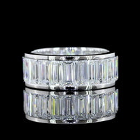 14K White Gold Eternity Band with Channel Set Baguette Cut Lab Grown Diamonds - 6.09 Carat Total Weight - Covaloro Fine Jewelry