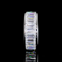 14K White Gold Eternity Band with Channel Set Baguette Cut Lab Grown Diamonds - 6.09 Carat Total Weight - Covaloro Fine Jewelry