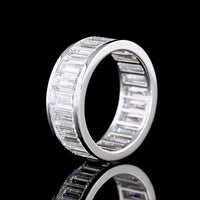 14K White Gold Eternity Band with Channel Set Baguette Cut Lab Grown Diamonds - 6.09 Carat Total Weight - Covaloro Fine Jewelry