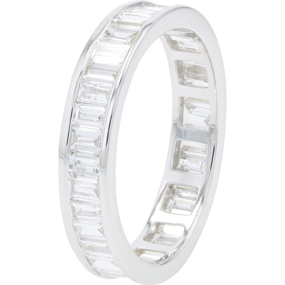 14K White Gold Eternity Band with Channel-Set Baguette Lab Grown Diamonds - 1.50 Carat Total Diamond Weight