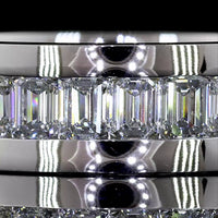 14K White Gold Eternity Band with Channel Set Emerald Cut Lab Diamonds - 3.49 Carat Total Weight - Covaloro Fine Jewelry
