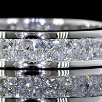 14K White Gold Eternity Band with Channel Set Princess Cut Lab Diamonds - 2.52 Carat Total Diamond Weight - Covaloro Fine Jewelry