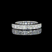 14K White Gold Eternity Band with Channel Set Princess Cut Lab Diamonds - 2.96 Carat Total Diamond Weight (22 Stones, E-F Color, VS1 Clarity) - Covaloro Fine Jewelry