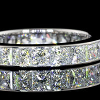 14K White Gold Eternity Band with Channel Set Princess Cut Lab Diamonds - 2.96 Carat Total Diamond Weight (22 Stones, E-F Color, VS1 Clarity) - Covaloro Fine Jewelry